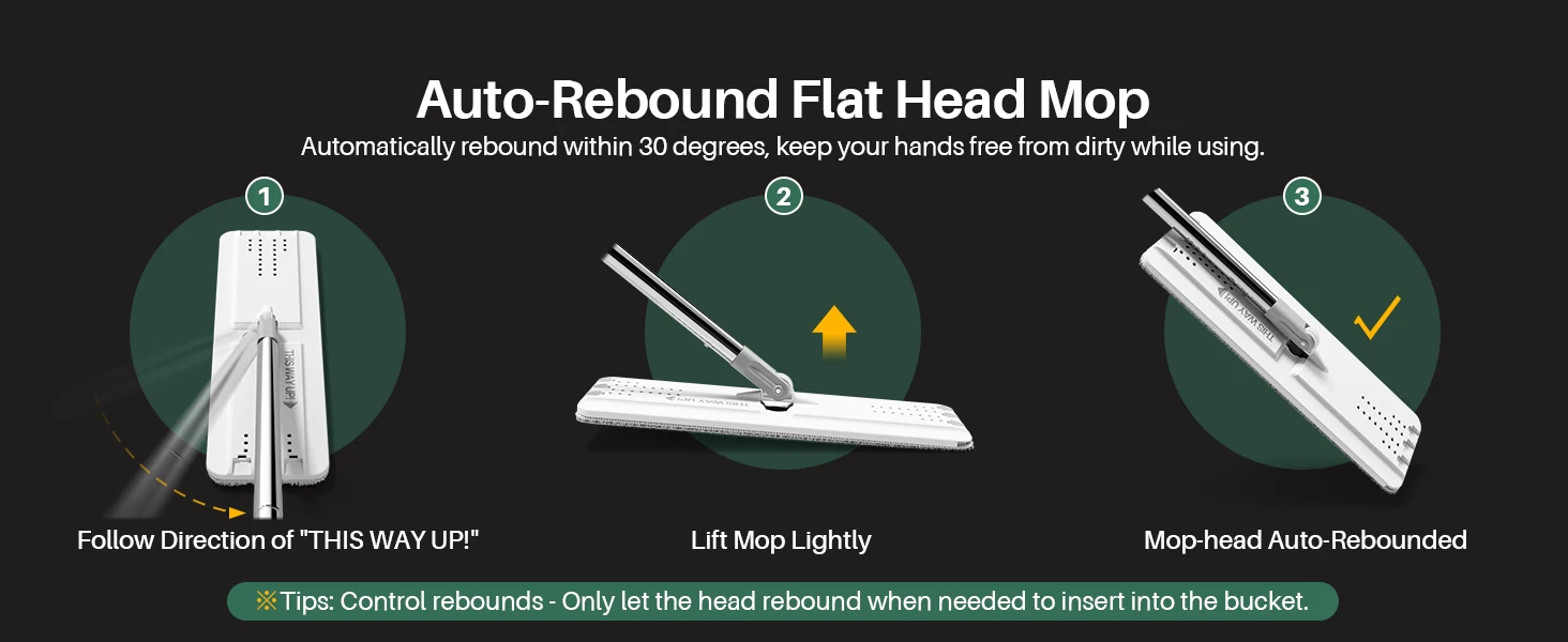 Auto-Rebound Flat Head Mop