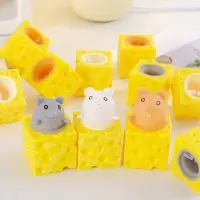 New PVC Cheese Mouse Decompression toy Stress Relief Squeeze Squeeze Toy Pop Up Funny Anti Stress Toy children 1