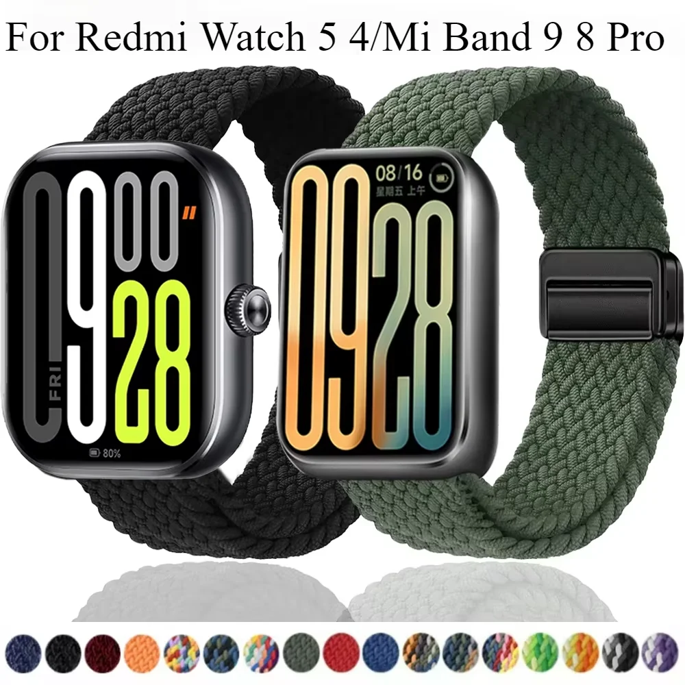Nylon Braided Magnetic Buckle Adjustable Loop Strap Bracelet in Breathable Design