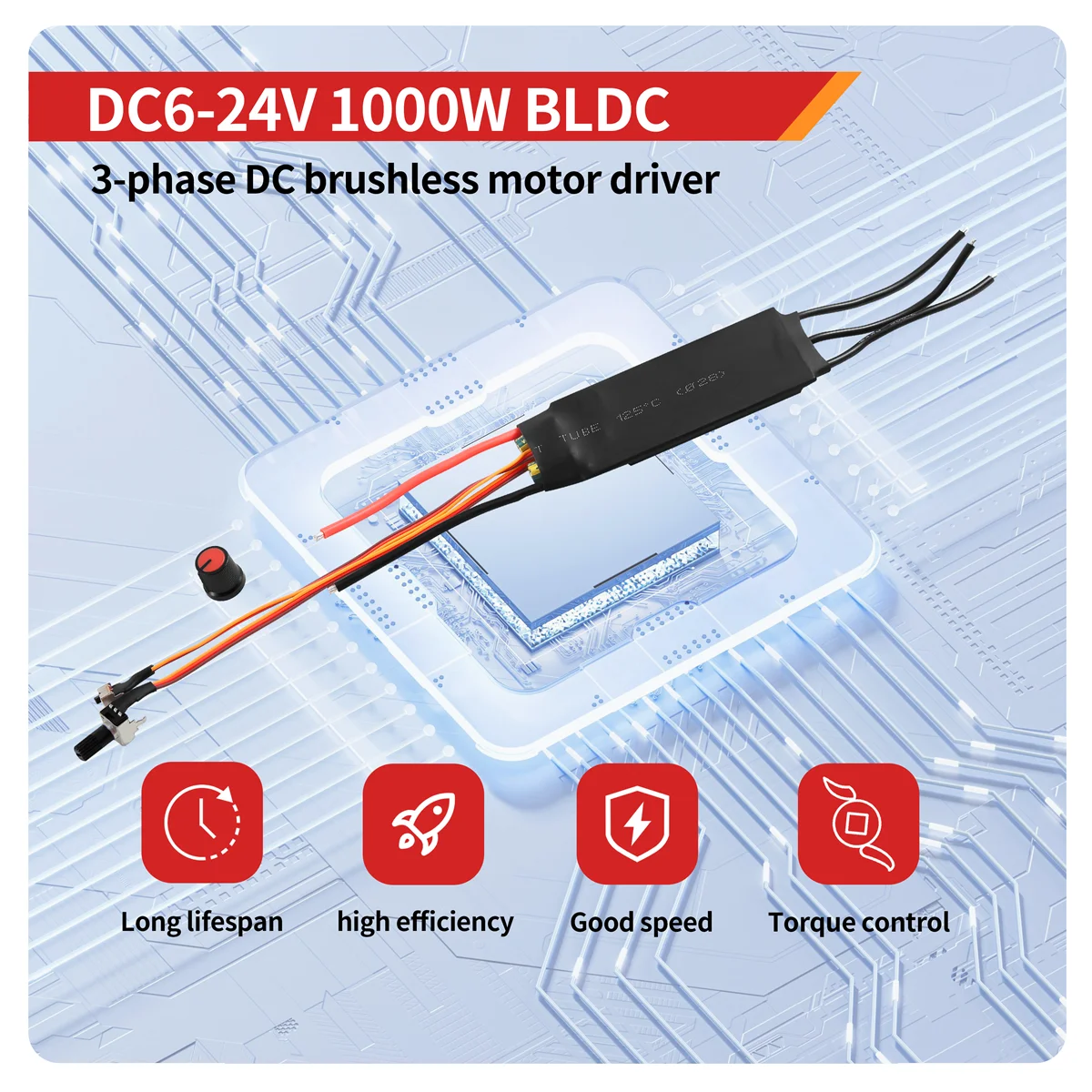 XFDZ DC6-24V 1000W BLDC 3상 DC 브러시리스 모터 드라이버 홀리스 DC 모터 드라이브 보드 속도 컨트롤러 레귤레이터
