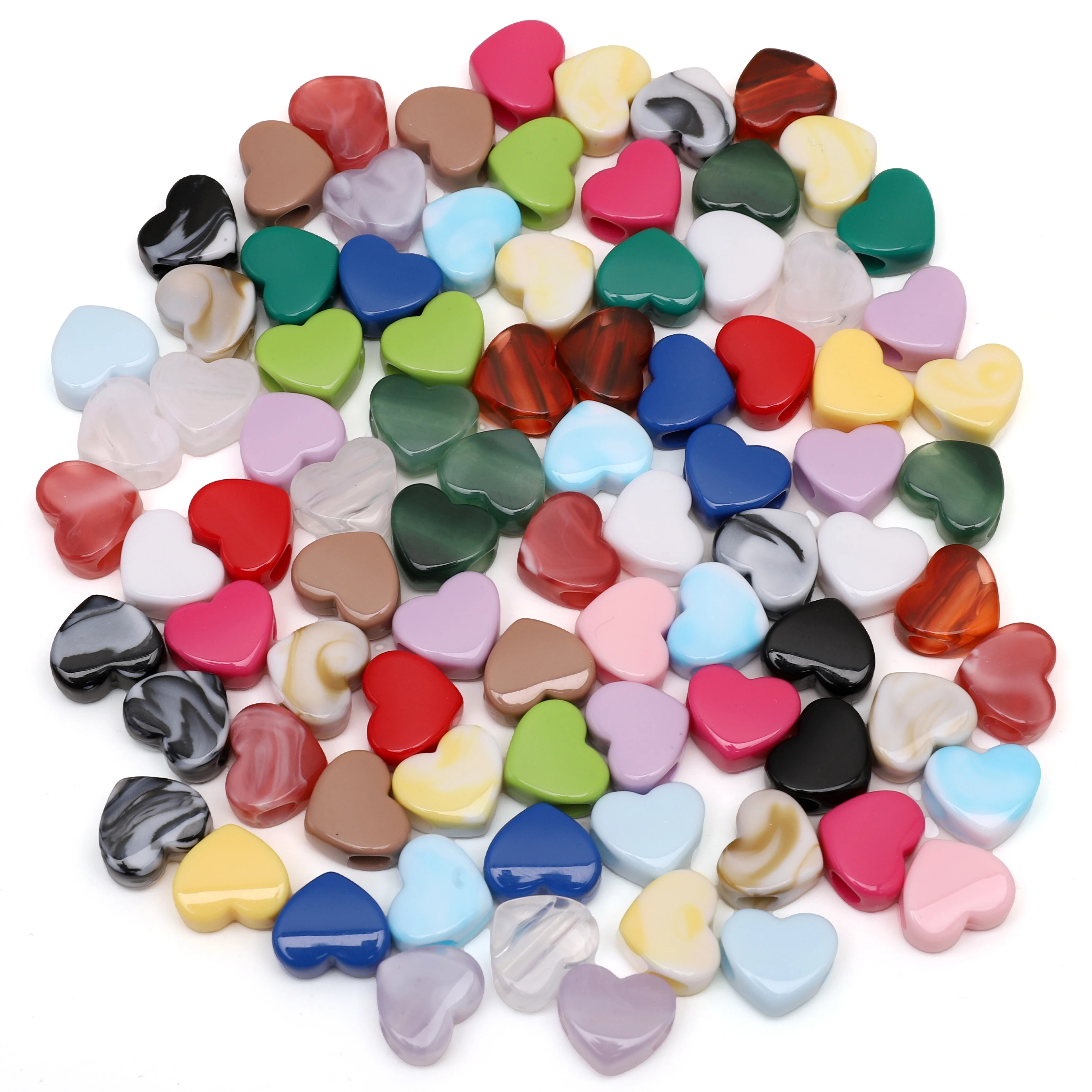 10/30 Stück 12x14mm Liebe Acryl Perlen Abstand Perlen Mode DIY Hand Kette Halskette Anhänger Dekorative Perlen – Detail 8