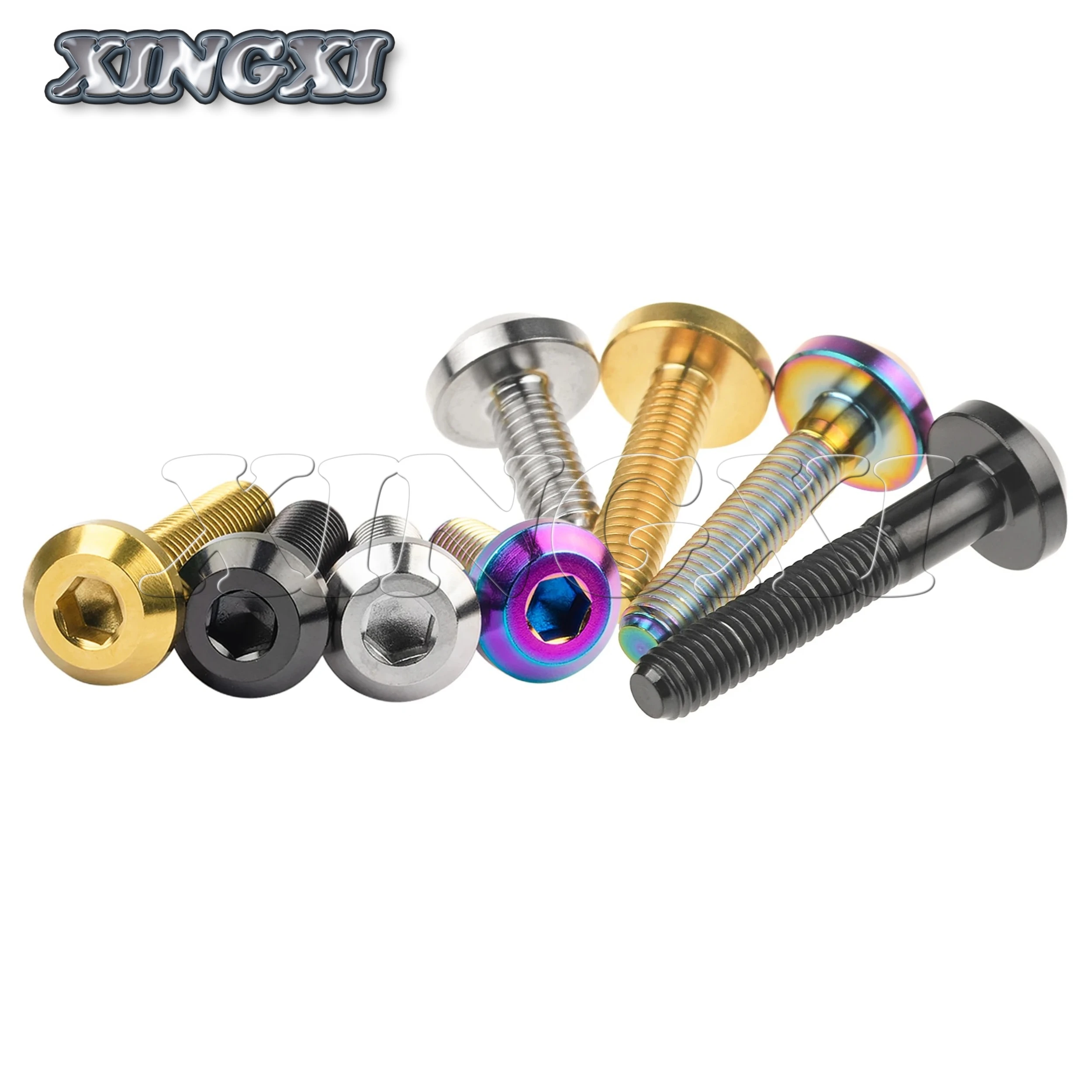 Xingxi Titanium Bolt M6/M8X12/15/20/25/30/35/40mm Allen Key Head Ti Screw For Bicycle Motorcycle Brake titanium bolts