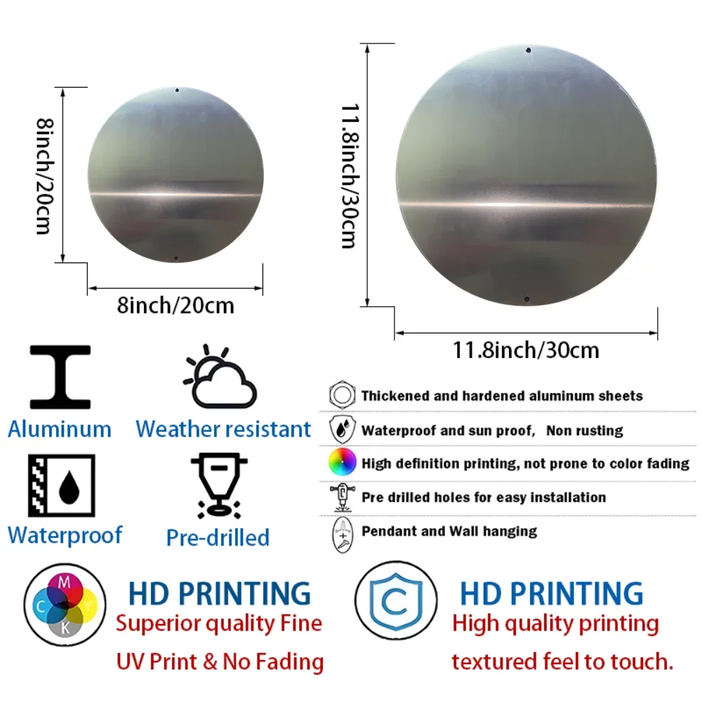 Round Aluminum Flat Sign, Egyptian Pharaoh Figure Themed, Perfect for Office Room, Home Door Decor, Abstract Designed, 2D - Image 6