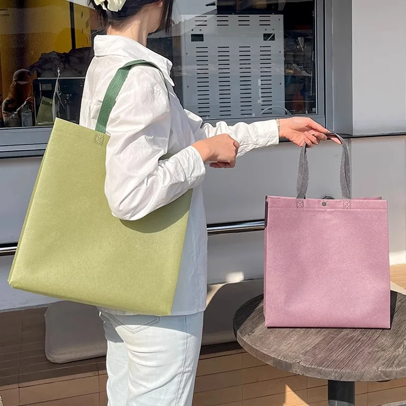 StoBag 10pcs Non-woven Tote Bags Shoulder Shopping Fabric Eco Woman Storage Reusable Portable Pouches Custom Logo(Extra Fee) 3