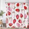 Strawberry Girl Pink Shower Curtain Bathroom Decor Fruit Summer Kids Bowknot Pattern Chic Modern Woman Polyester Bathtub Curtain 6