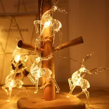 

20/40 LED Deer LED String Lights Reindeer Battery Powered Indoor Home Decor for Christmas Day Party Favors Holiday Decorations
