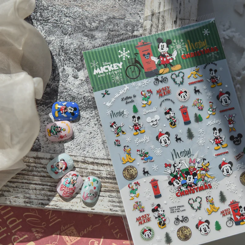 Autocollants Ongles Disney Mickey Noël - Fêtes Enchantées