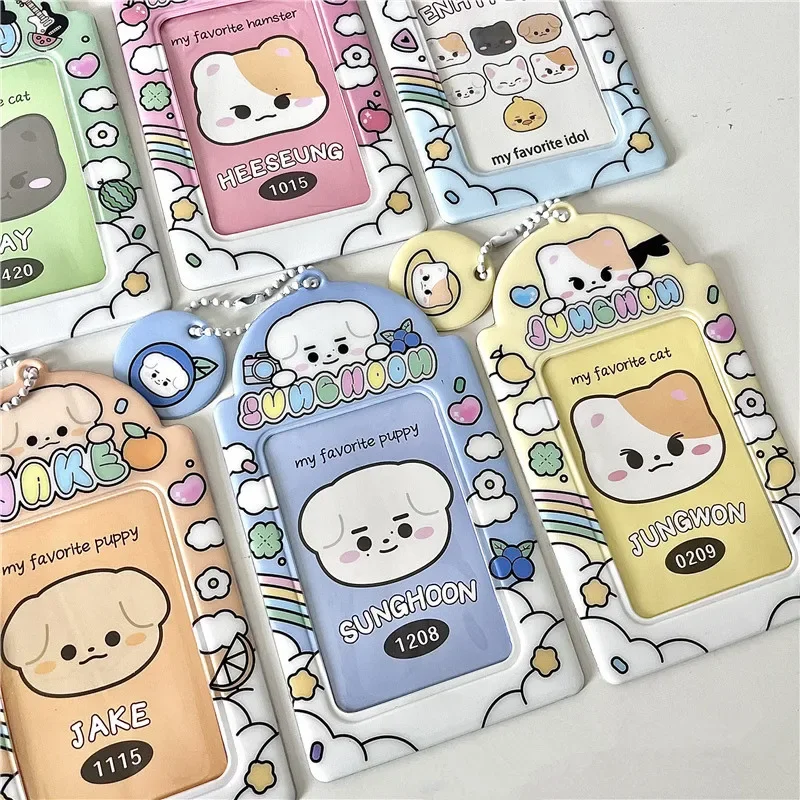 Kawaii ins  Cute 3 inch Kpop Photocard Holder Photo Card Holder Bag Pendant School Stationery 3