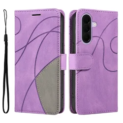 Elegant Leather Wallet Flip Case with Protective Card Holder Cover - Galaxy A27 (PURPLE)