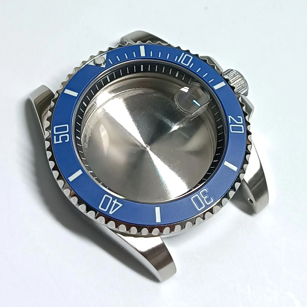 40.5mm Silvery GMT Sapphire Case Have Chapter Ring Stainless Steel Waterproof Fit NH34 NH 35 NH36 NH70 Movement Watch Case watch accessories watch case