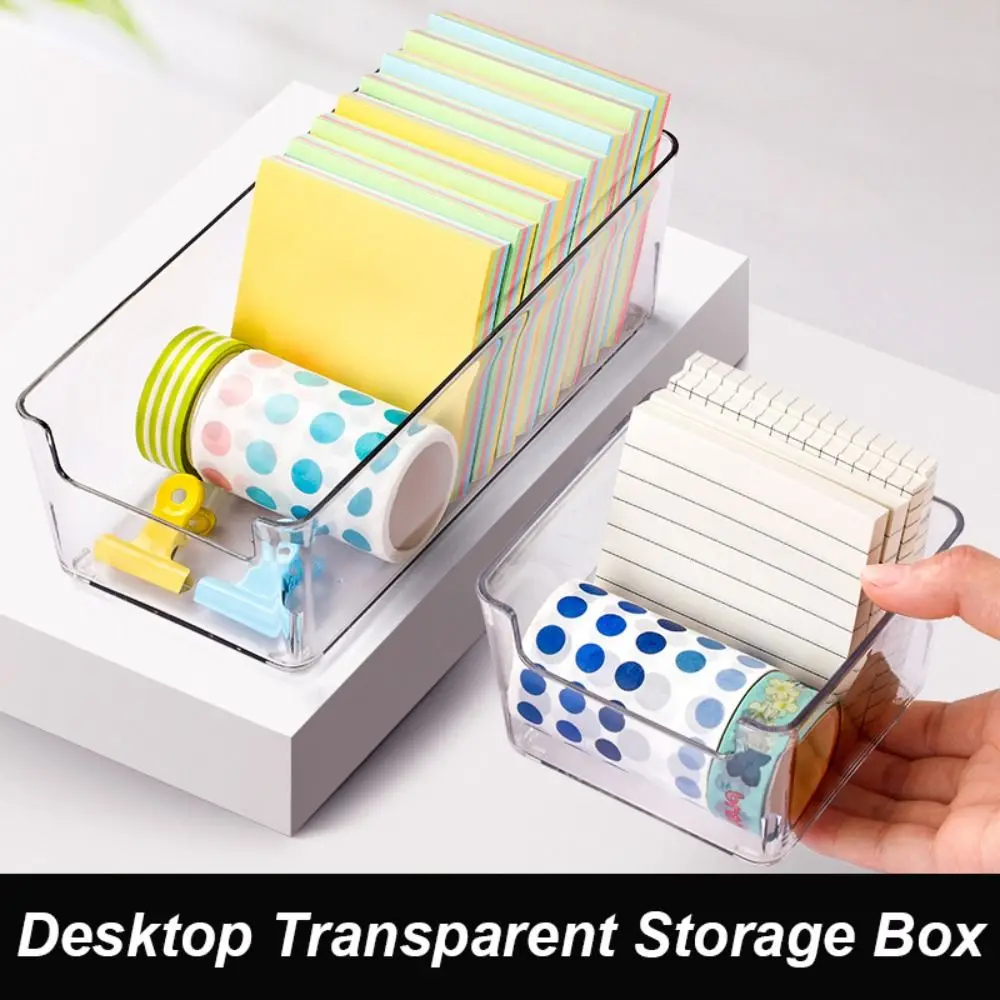 Simple Transparent Note Storage Box Acrylic Waterproof Drawer Separate Storage Case For Students Desktop Organizer stationery organizer,stationery storage box