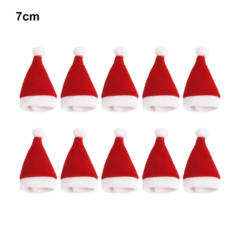 Mini Christmas Hat Decoration Traditional Christmas Headpiece Set of 10 Mini Santa Hat Wine Bottle Covers for Party