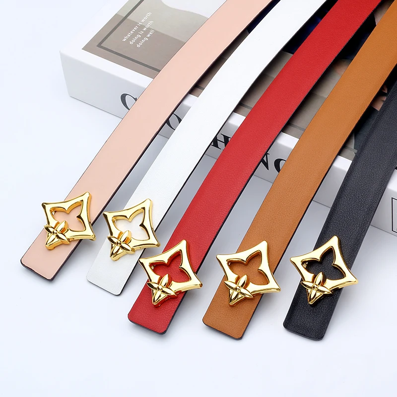 

New Width 2.5cm Women Belt Designer lady thin Female Brand Reversible Belt Genuine Leather Belts Female Belt for women Jeans