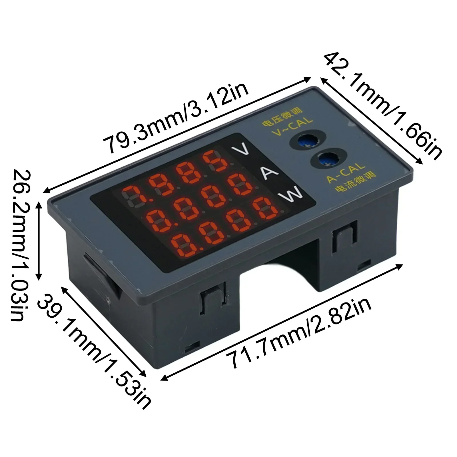 가정용 전기 모니터링을 위한 DC 전압 측정기 디지털 전류계 79.3x42.1x26.2mm 실시간 디스플레이 전압 전류 모니터링