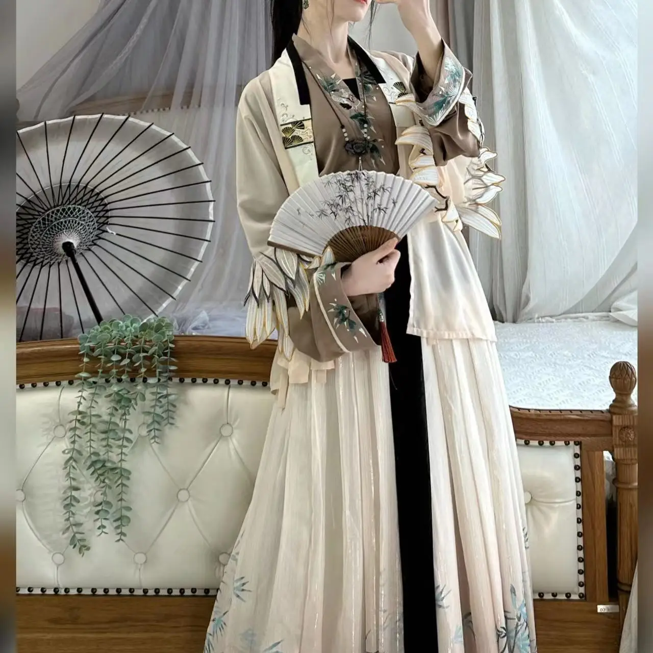 

Yourqipao Chinese Hanfu Dress Women Clothing Vintage Clothes Traditional Elegant Streetwear Casual Chinese Traditional Dress