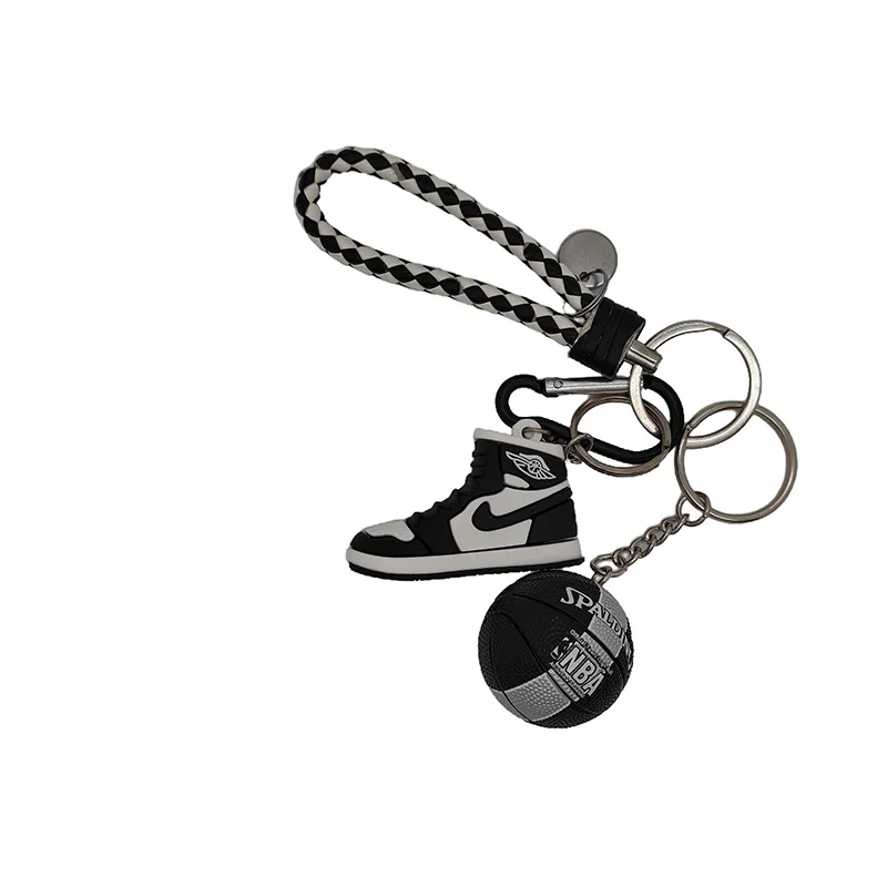 Creative Nshoe Car Keychain Male Cartoon Mini Basketball Shoe Model Personality Cool Backpack Pendant