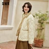 Semir Down Jacket Women Medium Length Light Weight Corduroy Collar 2024 Winter New Vintage Three-Proof Coat 2