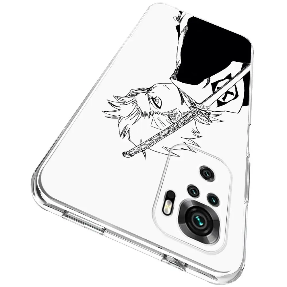 Anime Bleach Kurosaki Ichigo Clear Phone Case for Xiaomi Redmi Note 12 5G 9S 9 8 10 11 Pro+ 9T 8T 10C 9C 9A 7 Pro TPU Back Cover