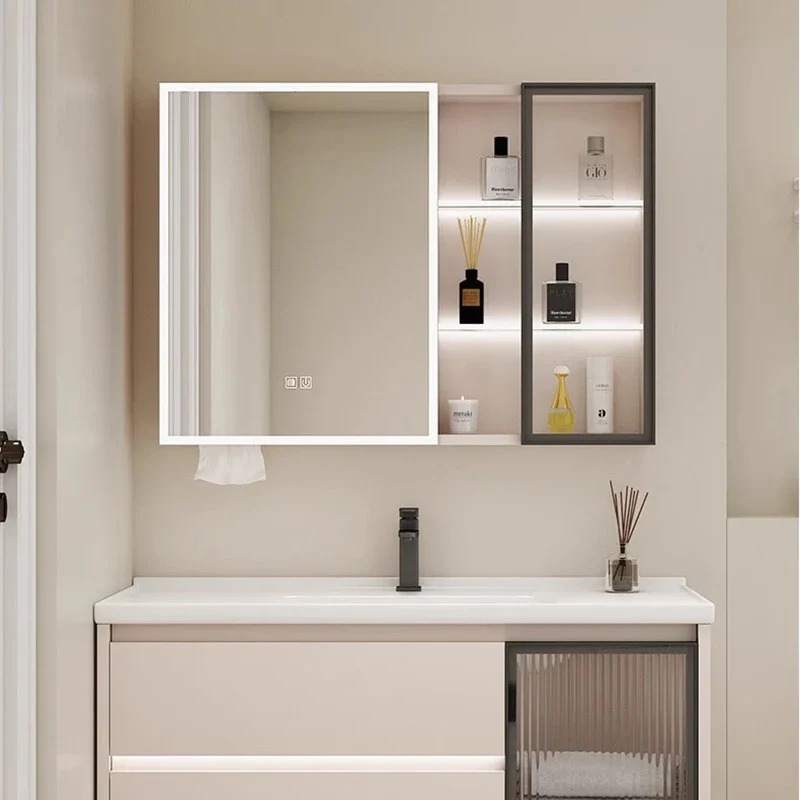 Partition Bathroom Vanities Vintage Drawer Toilet Vanity Washbasin Mirror Bathroom Vanities Light Mobiletto Bagno Furniture