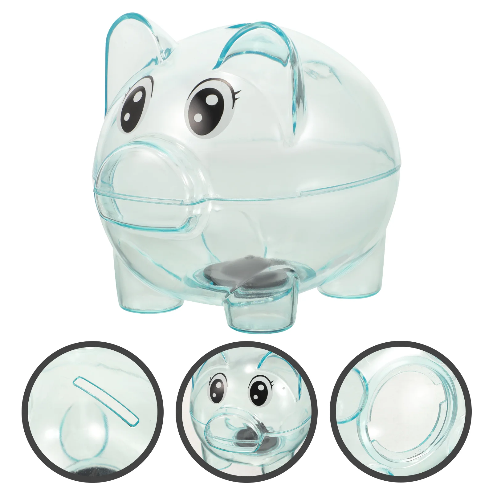 

Piggy Bank Plastic Transparent Money Saving Box Coins Cartoon Pig Shaped Piggies Bank Coin Case for Kids Gift(Coffee)