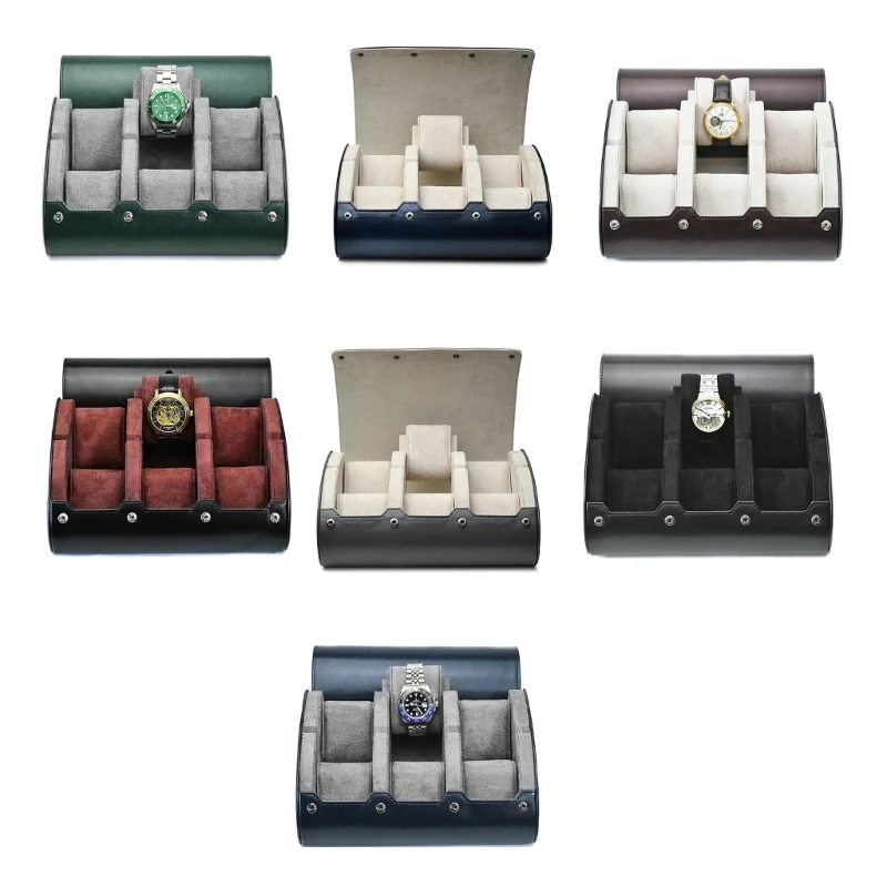 

6-Bit Jewelry Storage Case Watch Box PU Leather Watch Cases for Men X3UD