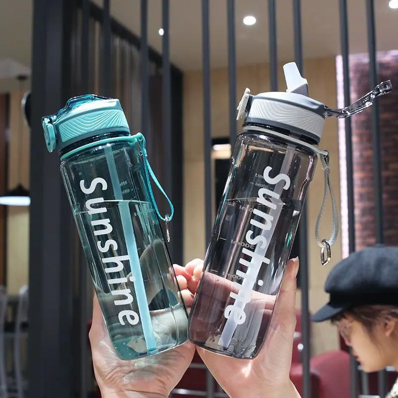 

The New Large-capacity Plastic Water Bottle Straw Cup Sports Fitness Portable Heat-resistant Outdoor Water Cup