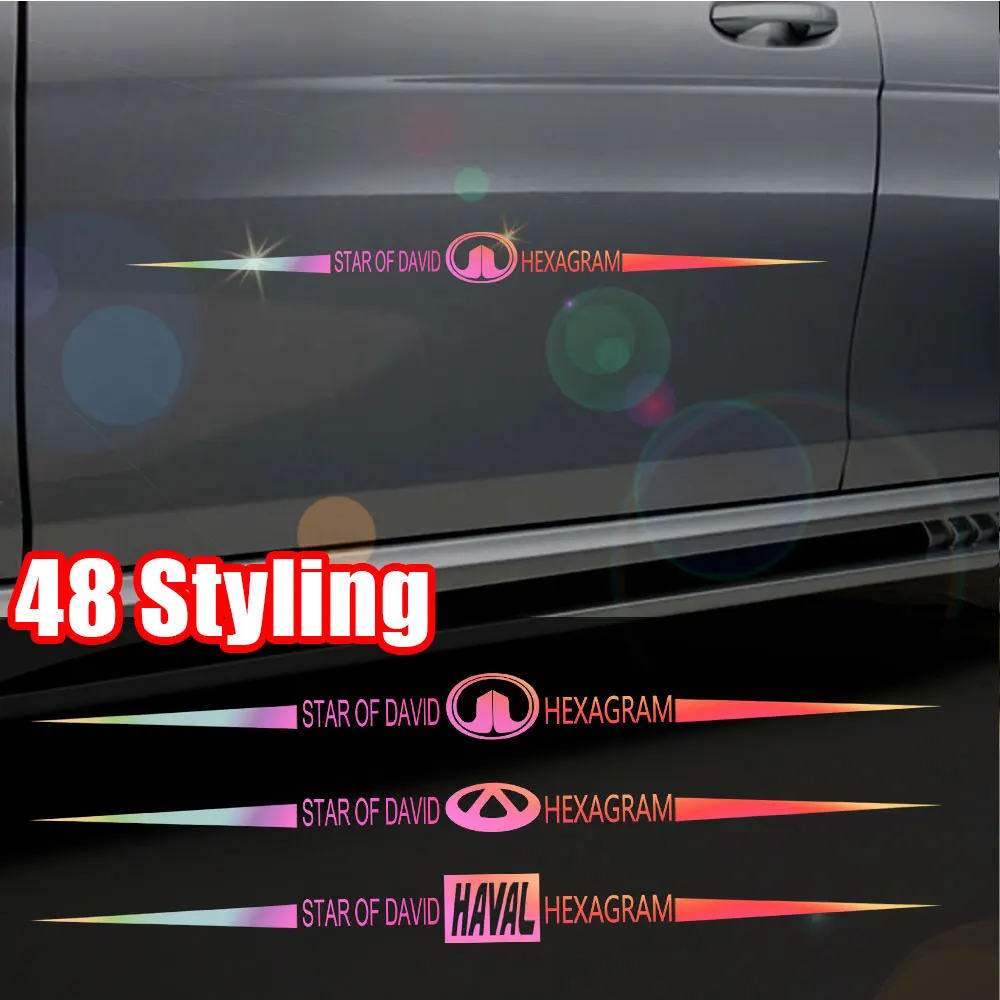 1Pc Colorato Laser Car Door Body Decalcomania Decorativa Accessori Decorativi Per Ford Focus Fiesta Straping Mustang Transit Kuga