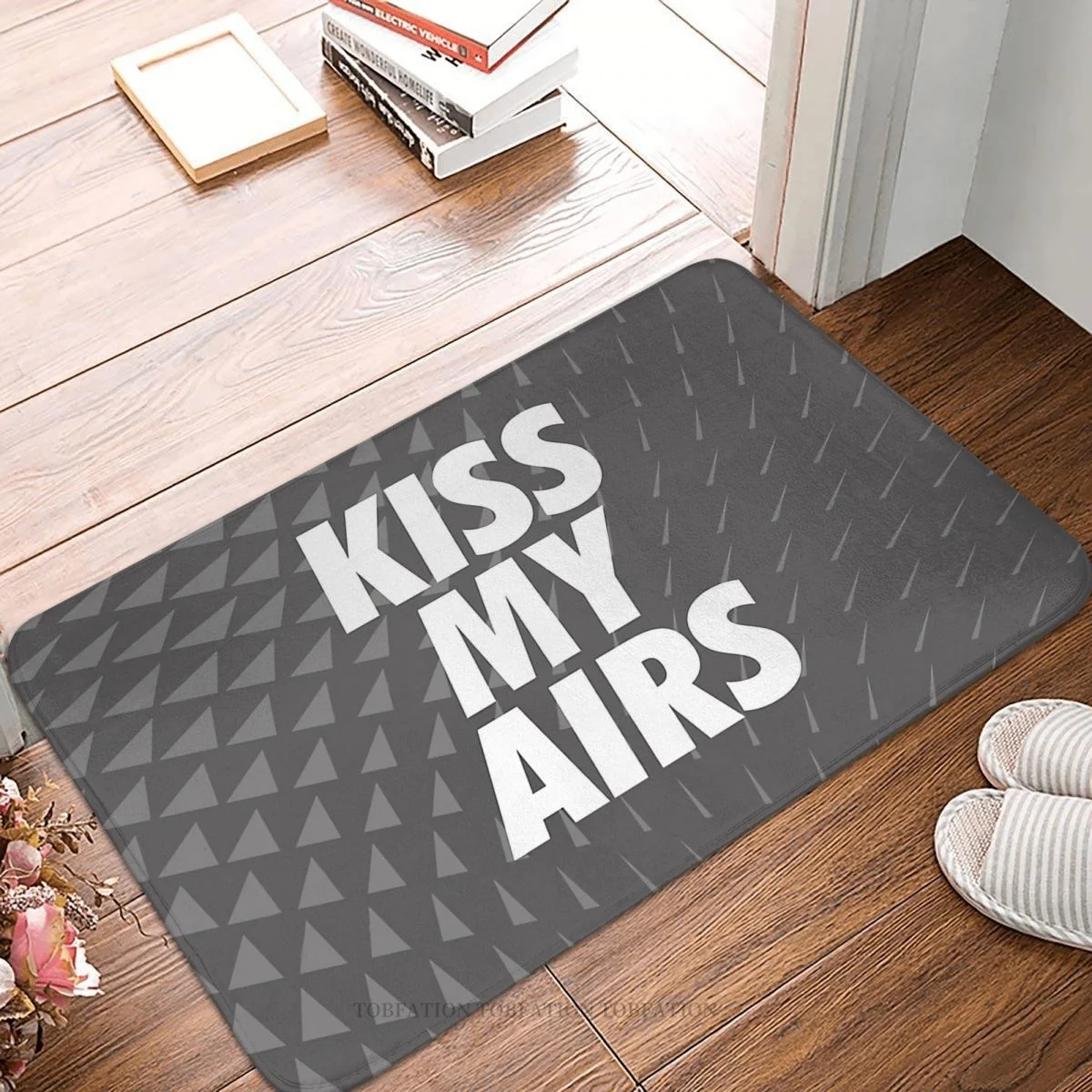 Kiss My Airs Kitchen Tappeto Antiscivolo Tappetino In Flanella Grigio Scuro Benvenuto Zerbino Decorazione Del Pavimento Tappeto