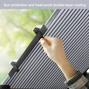 Parasol de extensión automática para parabrisas de coche, cortina protectora UV para ventana, 46CM/65CM/70CM