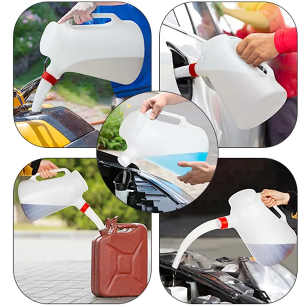 Multifunctional Oil Dispenser Measuring Container Oil Jug Flexible Spout 5L Replacement Refillable Dispenser Engine Bottle