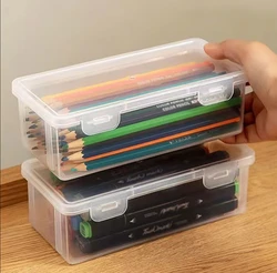 Translucent Large Capacity Lightweight Pencil Case for School Supplies Storage (3pcs Transparent)