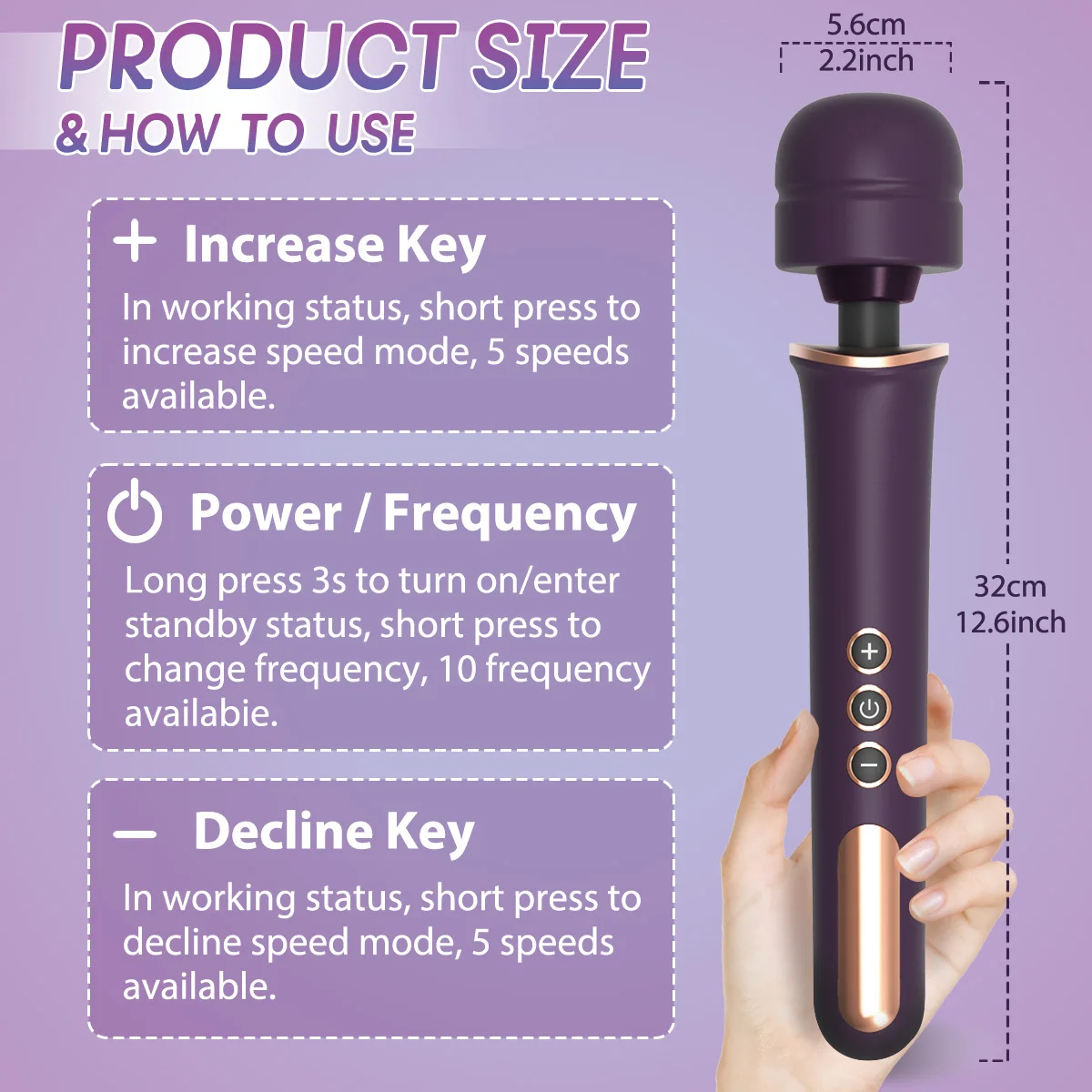 Sex Toys G Spot Vibrator Wand Vibrators Sex Toys for Women Clitoral Stimulator Dildo 10 Vibrating Magic Wand Vibrator Massager for Female