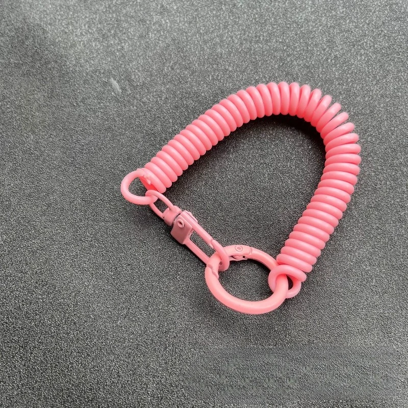 Lobster Clasp ID Card Holder Lanyard Keyring Anti-lost Wristlet Spring Rope Retractable Keychain Mobile Phone Chain