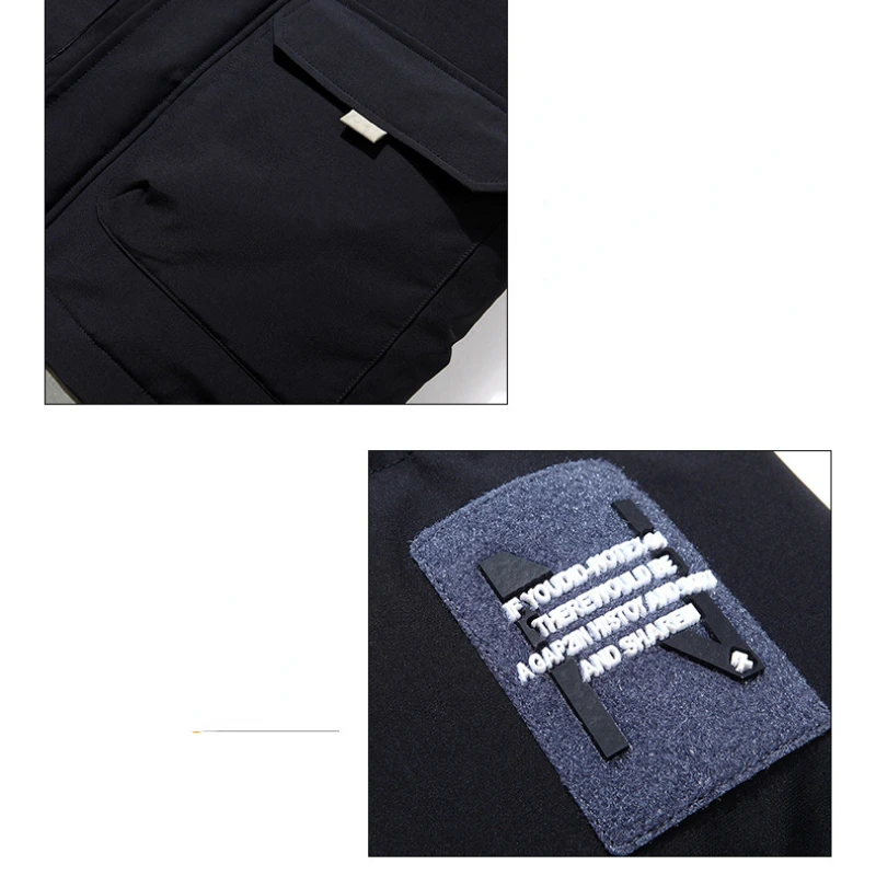 New Outdoor Sportswear Autumn Winter Men Jacket Thick Warm Hooded Cotton-Padded Coat Parkas Korean Print Jacket Windproof Tops