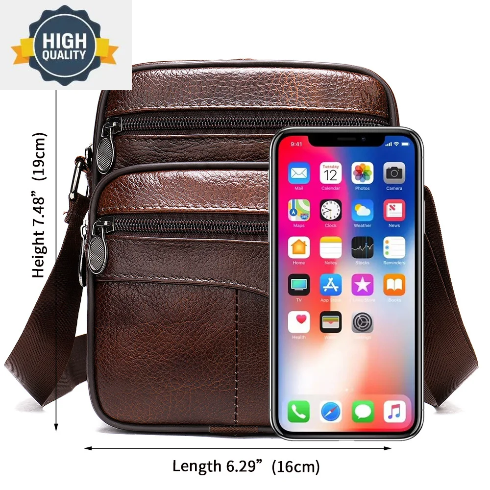 

Genuine Bag Men's Leather Handbags Shoulder Bags Messenger Small Crossbody For Man Fashion 0501