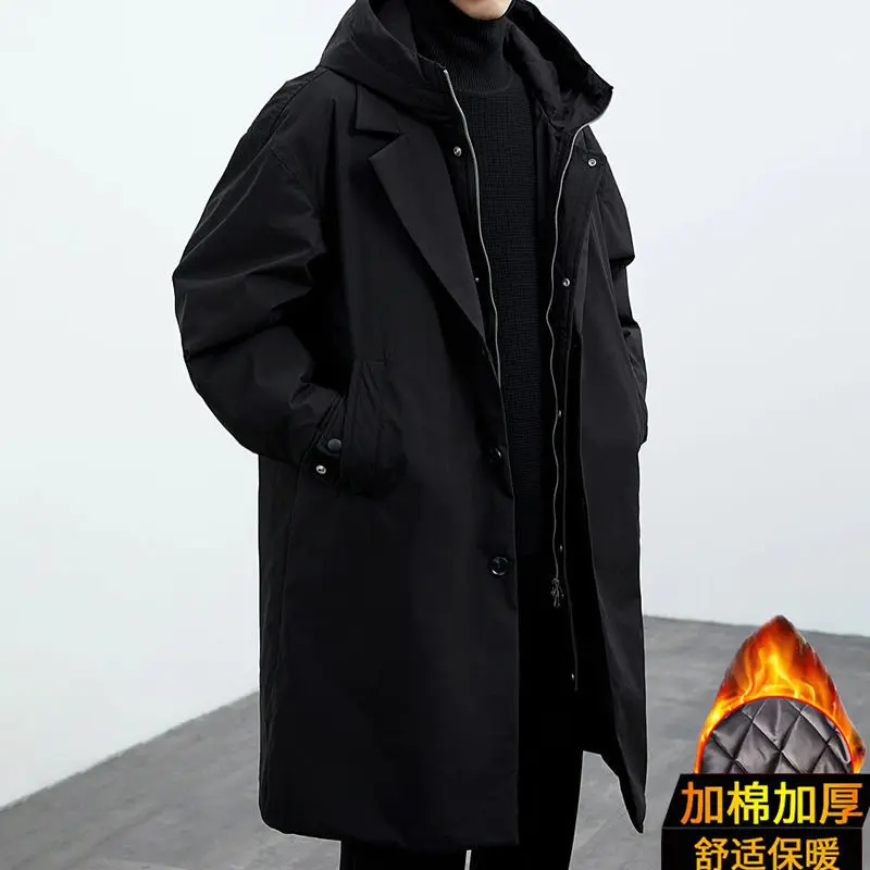 Spring and Autumn New Fashion Solid Color Windproof Long Trench Coat Men's Casual Loose Large Size High Quality Coat M-5XL