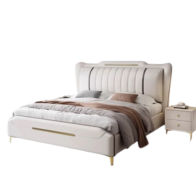 

Luxury European Double Bed Wood High End Twin Frame Double Bed Headboard Sleeping Cabeceira De Cama Box Casal Bedroom Furniture