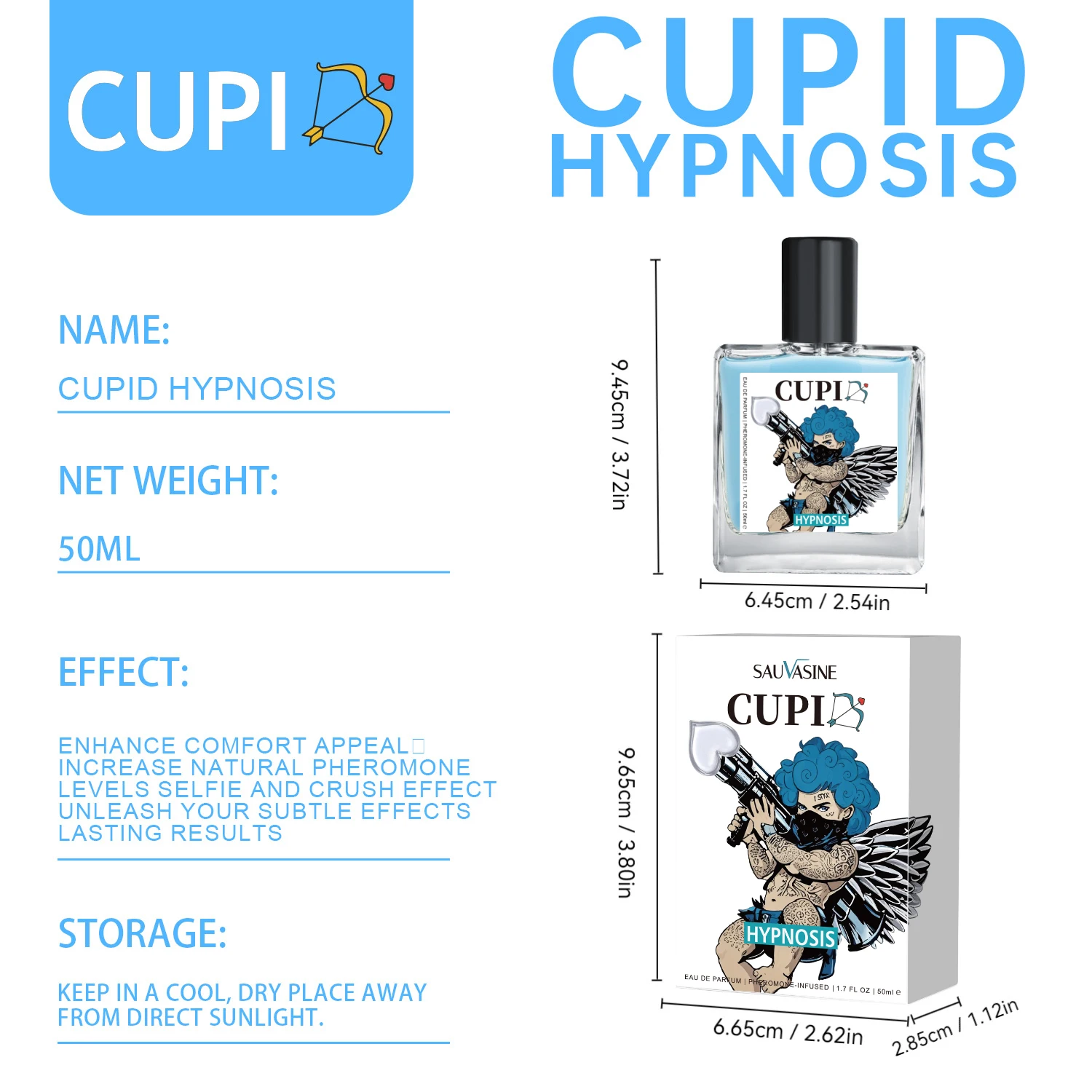 Cupid Hypnosis Pheromone Cologne For Men Long-lasting Vanilla Scent_voghion.com