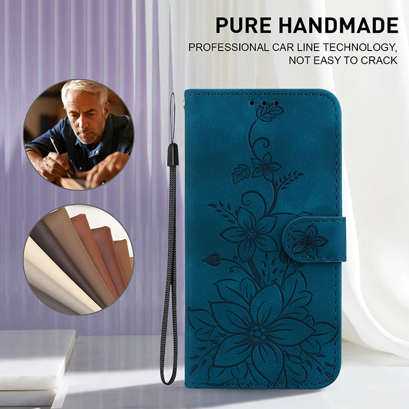 Deluxe Leather Stand Flip Wallet Case - Premium Protective Cover
