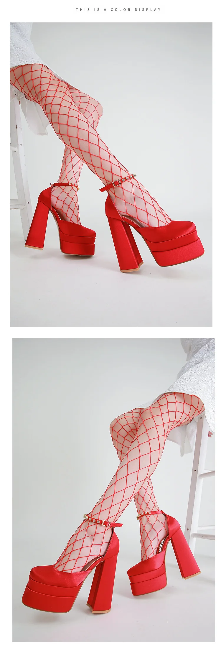 Zapatos de tacón alto y grueso con plataforma para mujer, sandalias de Stripper para fiesta, calzado Sexy para Club nocturno, 2024