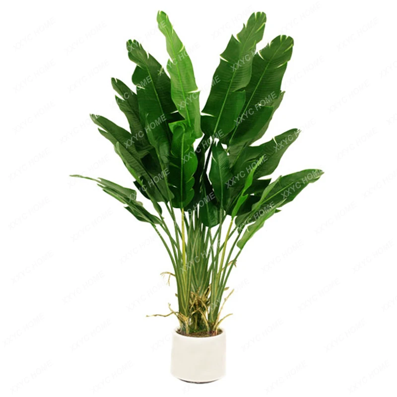 

Simulation Plant Large Indoor Bird of Paradise Green Plant Potted Living Room Home Ravenala Fake Trees Bonsai Decoration