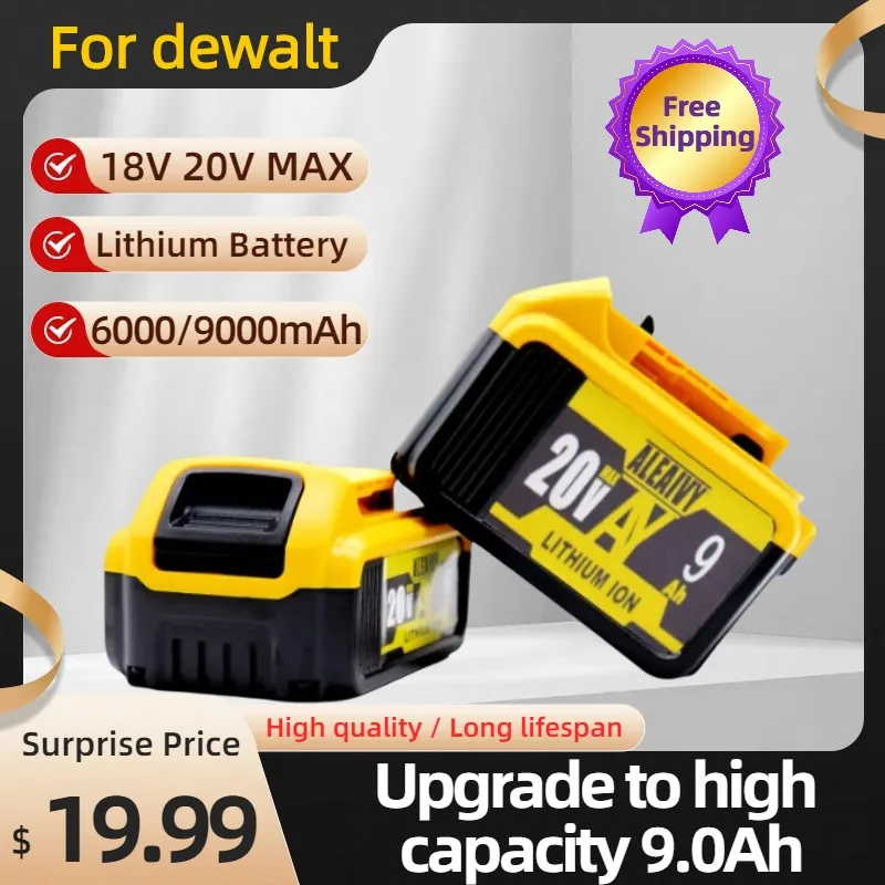 

For Dewalt DCB200 20V 4.0Ah/6.0Ah/9.0Ah Replacement Battery Compatible with For Dewalt 18V/20V Tools Battery+battery charger