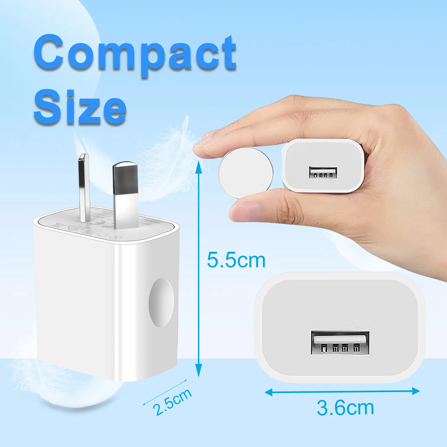 Premium USB Wall Charger - 10-Pack High-Speed 2A Power Adapters