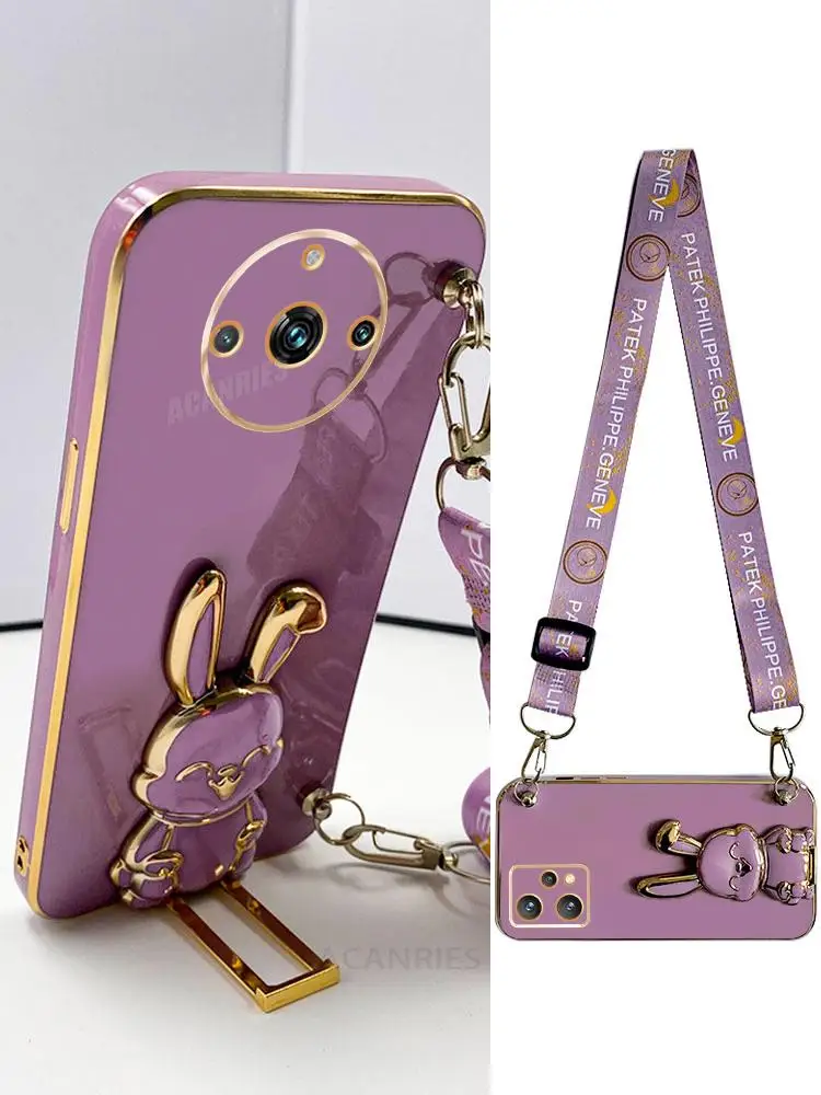 Crossbody Lanyard Strap Case with Bracket Silicone Cover