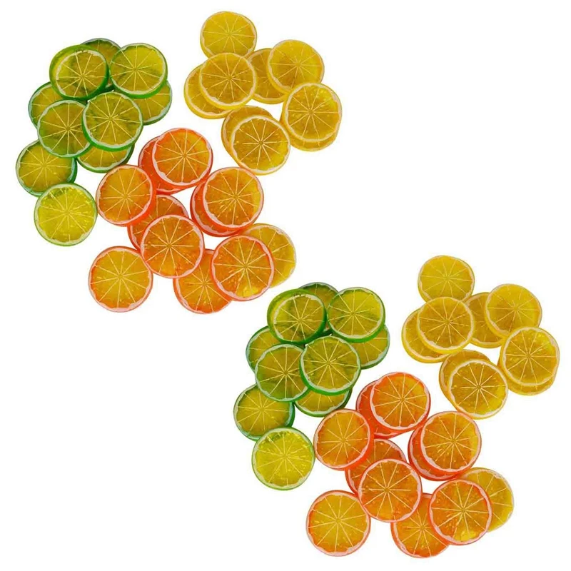 

2 Set Artificial Lemon Slices, Artificial Fruit, Mini Lemon Slices, Plastic Fake Fruit Model, Party Wedding Decoration