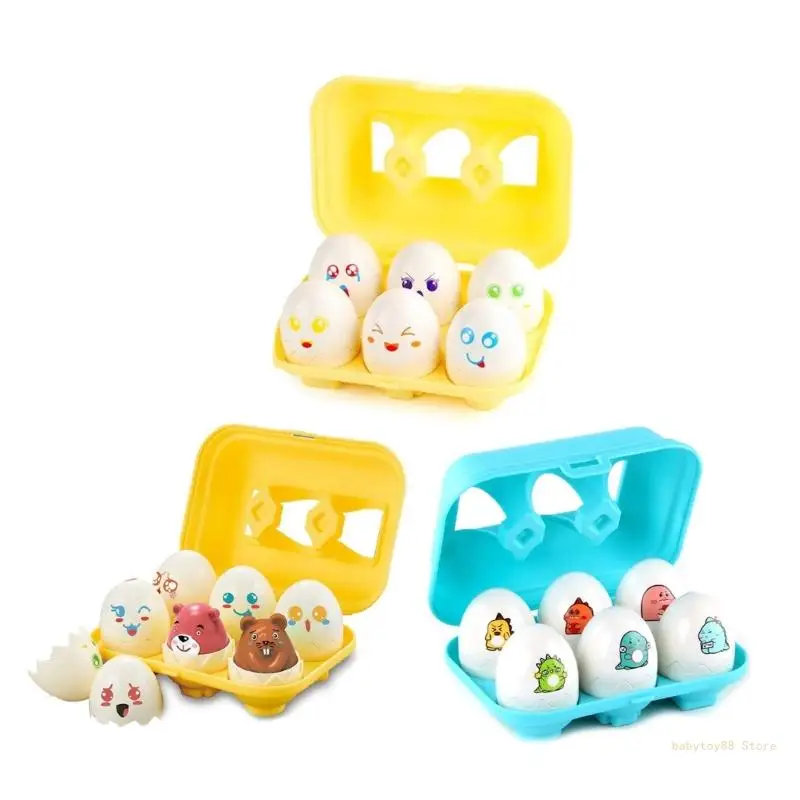 

Y4UD Plastic Easter Eggs Toy Early Learning Toy Color Sorting Interaction Matching Eggs Toy Toddlers Education Toy 6PCS