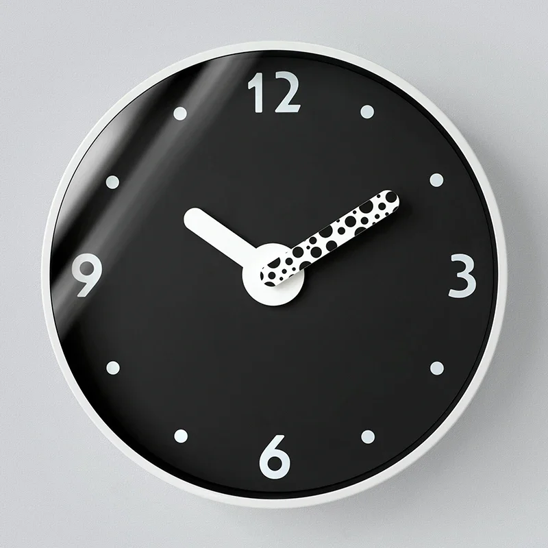 Round Metal Wall Clock Silent Cute Wall clock Black  