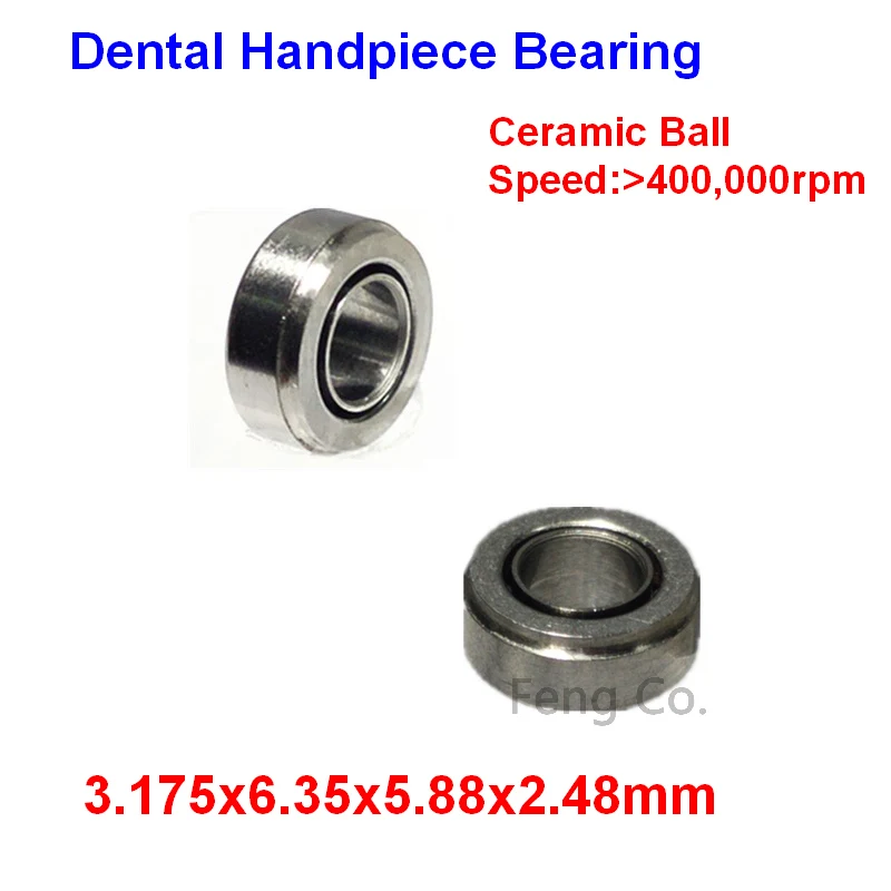 10Pcs Dental High Speed Handpiece Bearing 3.175X6.35X5.88X2.48Mm Step Sinol Sirona T3 Ceramic Ball
