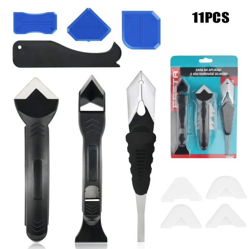 

7/11Pcs Glass Glue Scraper Glue Remover Seam Cleaner Plastic Glue Shovel Tile Brick Joints Floor Silicone Remover Hand Tools Set