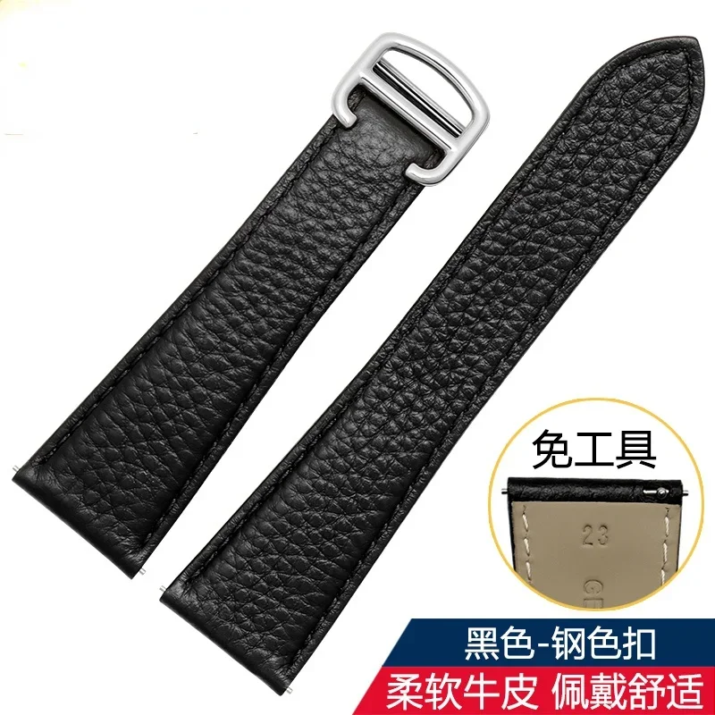 Lychee Textured Cowhide Leather Watch Strap - Unisex